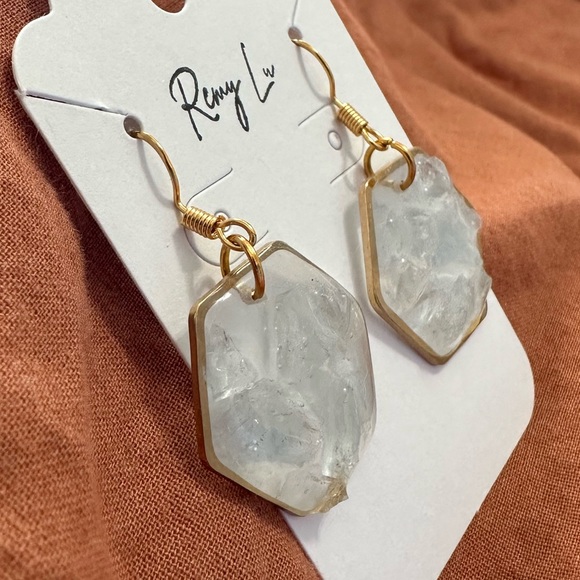 Celestite Healing Crystal handmade earrings - Picture 3 of 3